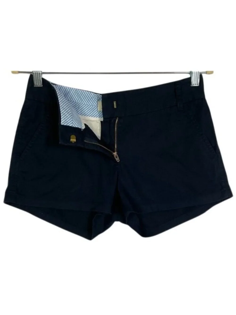 J.Crew Factory Broken-In Chino Shorts Navy Blue 100% Cotton Size 0 36234